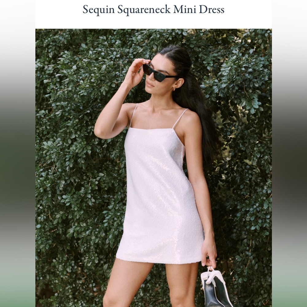 Abercrombie & Fitch White Sequin Mini Dress